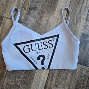 Y2k Guess White And Black Sports Bra Top Size Small